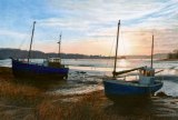 graham brace - cleddau sunrise with two boats